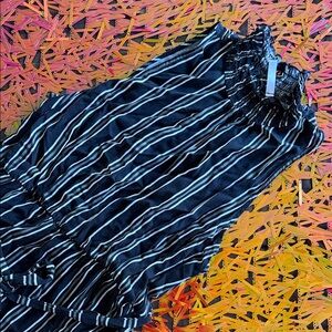 Xhilaration Black and White Striped Sleeveless jumpsuit romper